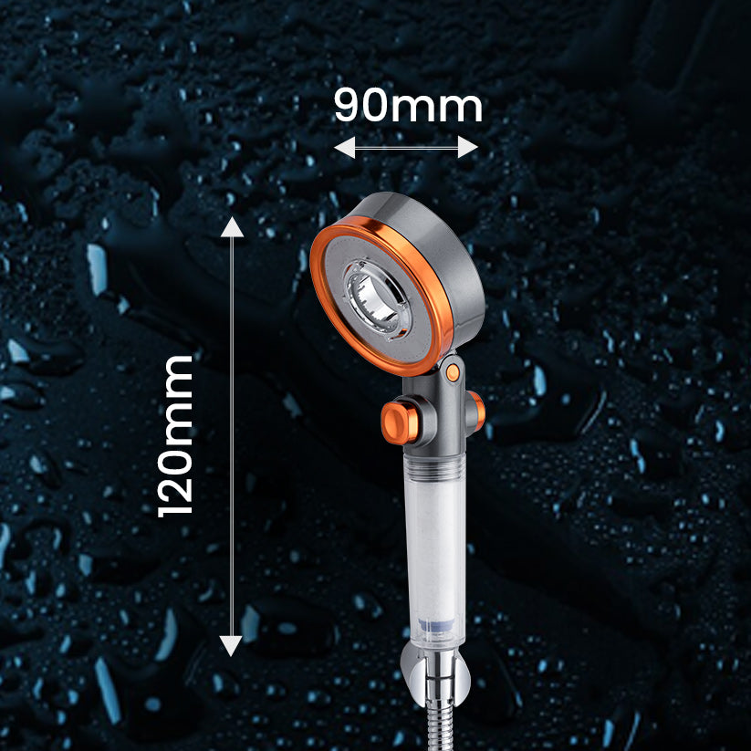 Mila Aquaflex Hand Shower- MBHC0207CR, Hand Shower With Double Sided Water Outlet, Chrome and Copper Finish, 3 Function Filter Shower: Mist Spray/Rain/High Pressure Spray